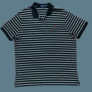 Polo Ralph Lauren Classic Fit Striped Black White Big & Tall Shirt Mens Size XXL